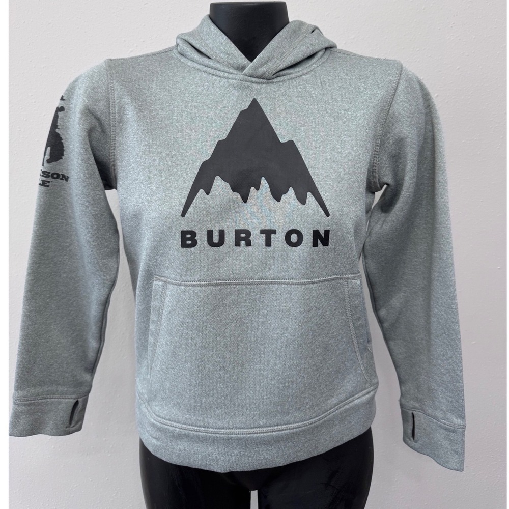 Burton Youth Oak Pullover Hoodie Boys S (Sz 8) Gray Jackson Hole Granola Outdoor